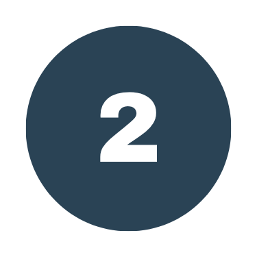 Number 2 inside a dark blue circle