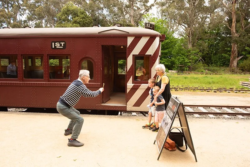 Sitting at Bullarto Station with travellers (Copy)