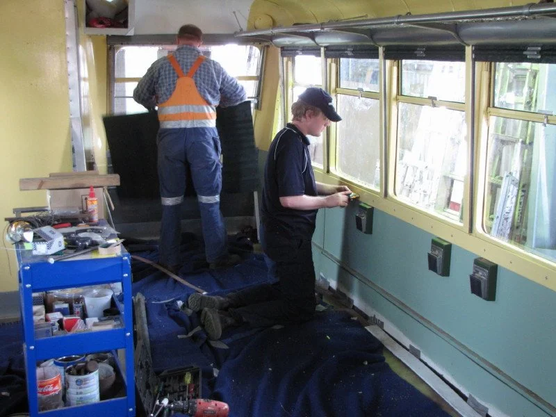 Fitting the front view seat blind and belt rails in 32.jpg