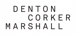 Logo of Denton Corker Marshall with text.