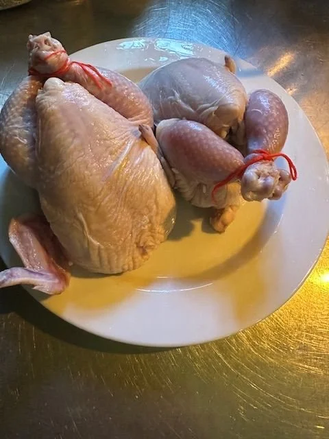 stuffed raw chickens