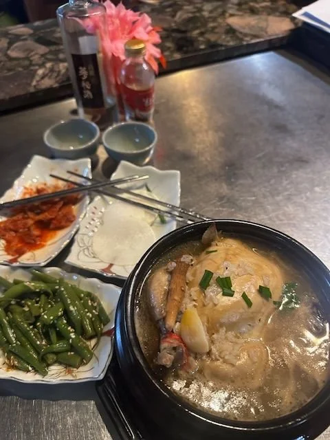 Korean chicken coup and side dishes