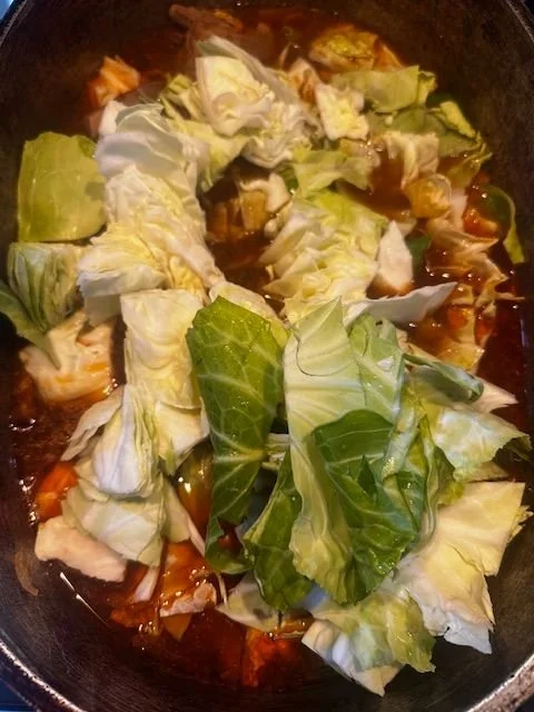 vegetables in a frying pan
