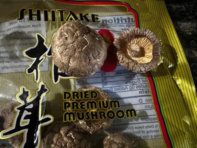 shiitake mushrooms on a package