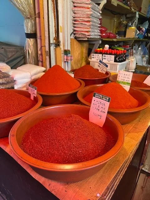 Spices at a market in Korea