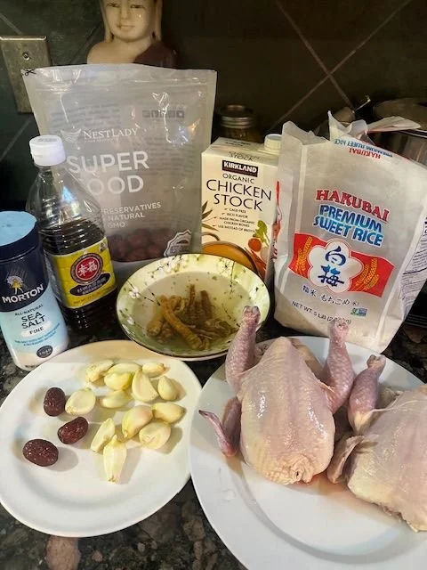 ingredients for Korean chicken soup