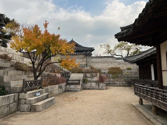 a garden at the women's quarters at the Korean palace