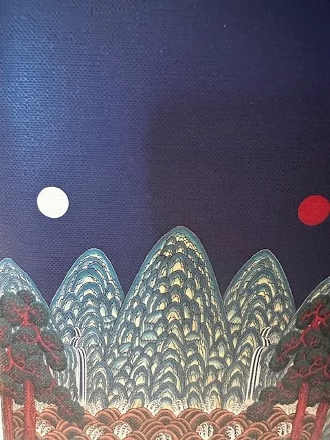 a painting of  the Five Sacred Mountains in Korea