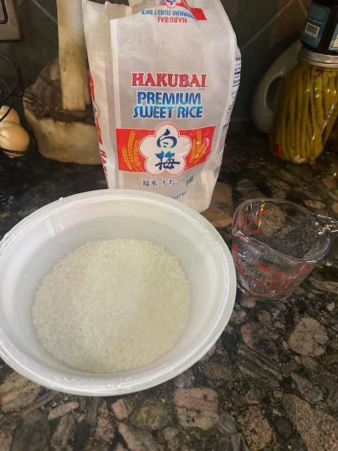 rice being soaked