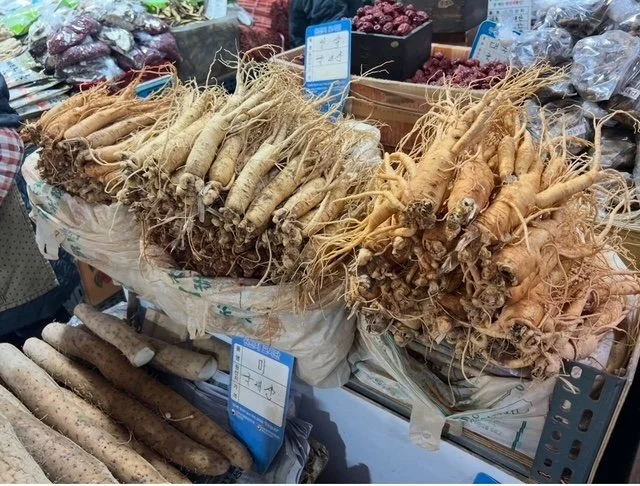 Ginseng at the market in Korea