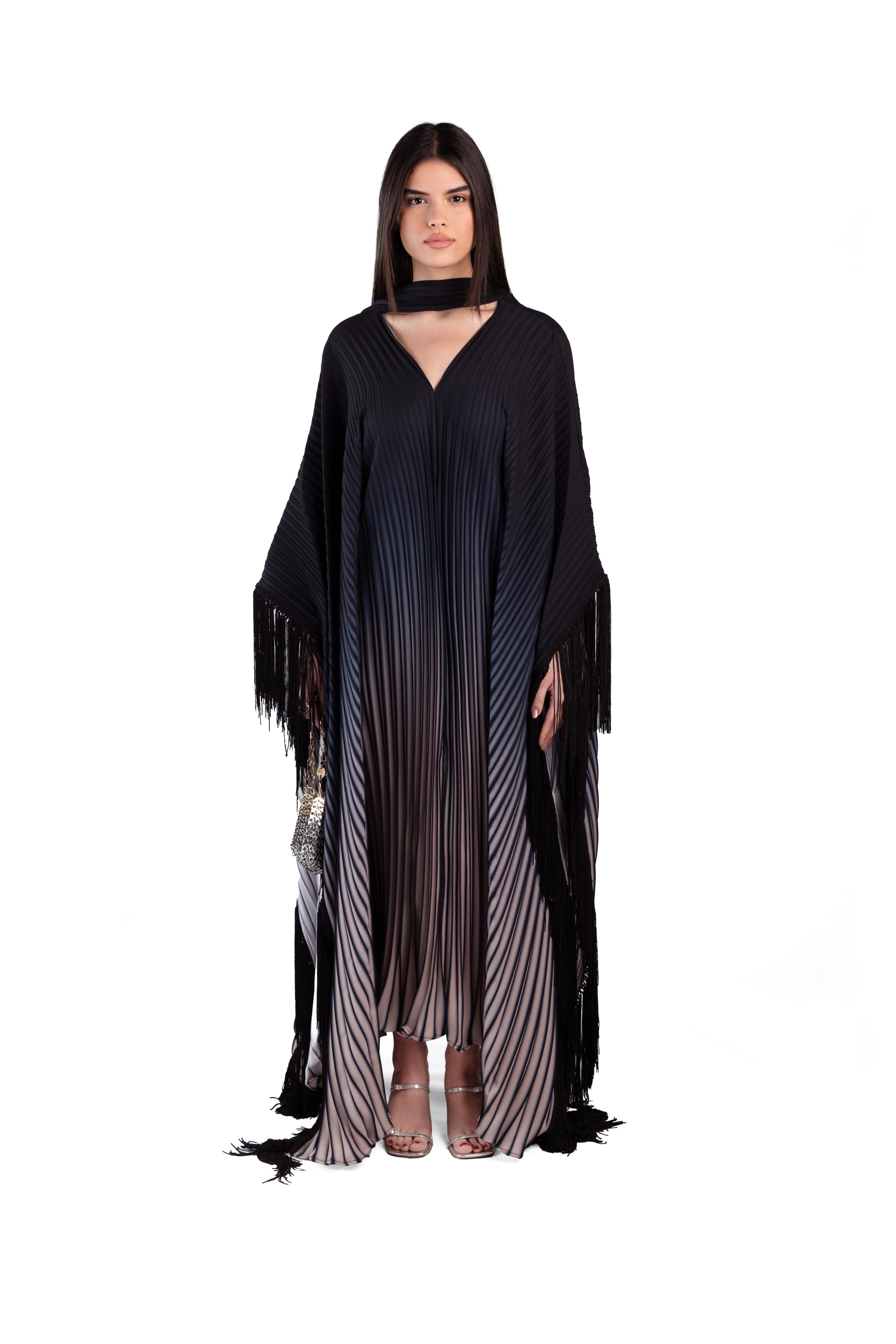 Pleated Kuftan Beige to Navy FRONT.jpg