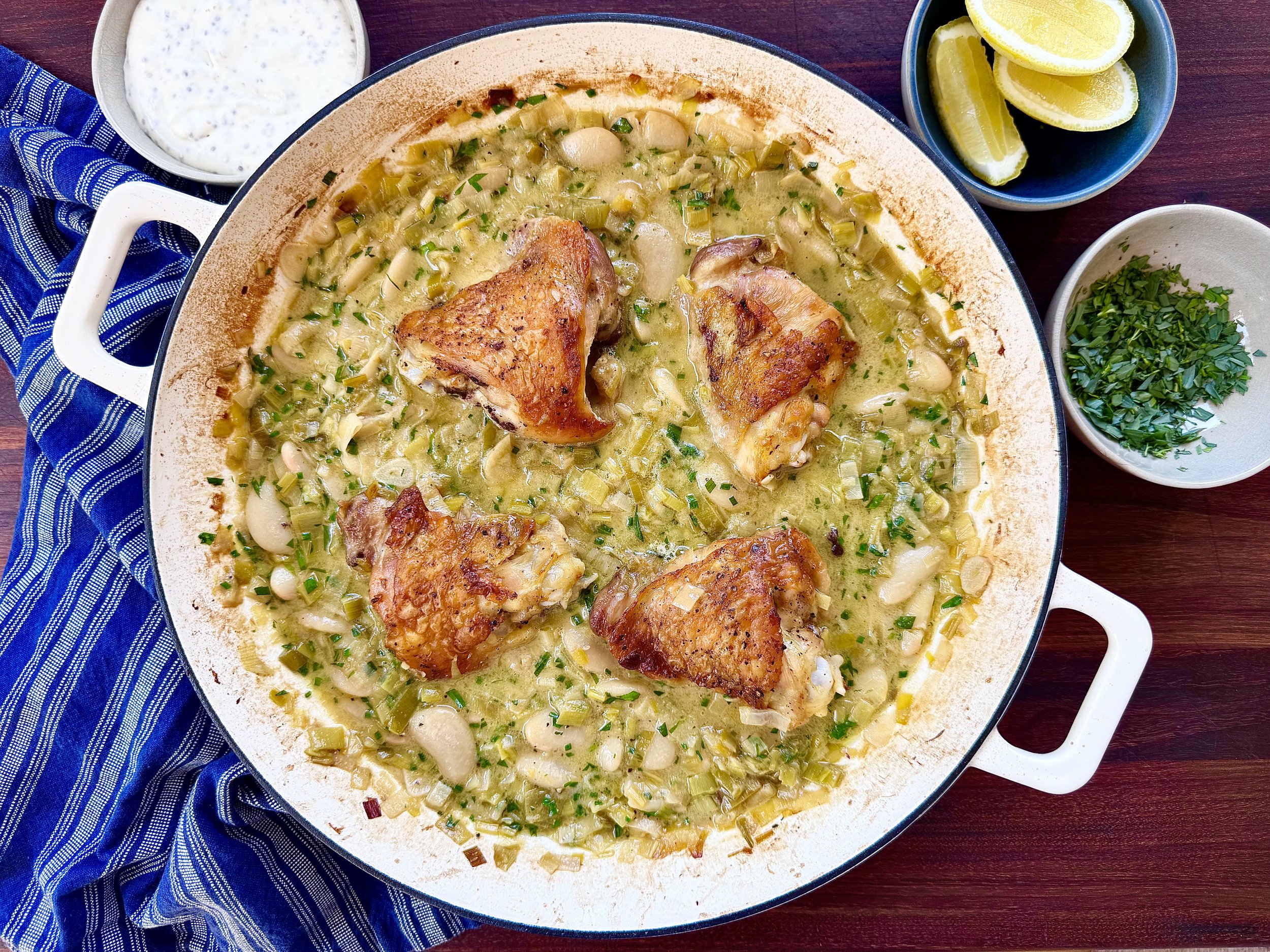 Braised Chicken Thighs with Leeks