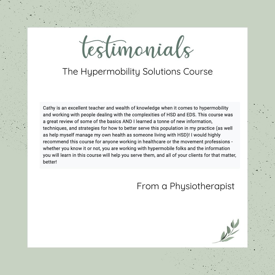 Comment COURSE to get more information. 

The Hypermobility Solutions Course teaches movement professionals how to confidently, safely, and effectively work with hypermobile humans. 

It is taught by myself, Cathy Walker. I&rsquo;m a physiotherapist 