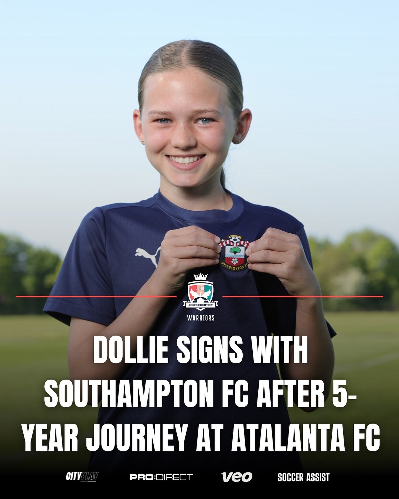 🚨 𝘼𝙣𝙤𝙩𝙝𝙚𝙧 𝙒𝙖𝙧𝙧𝙞𝙤𝙧 𝙎𝙞𝙜𝙣𝙨! 🚨

A huge congratulations to Dollie from @atalantafootballclub.uk U12 - who has officially signed with @saintsfcwomen! 🔴⚪

Dollie&rsquo;s journey began five years ago with just two months of Wildcats exp