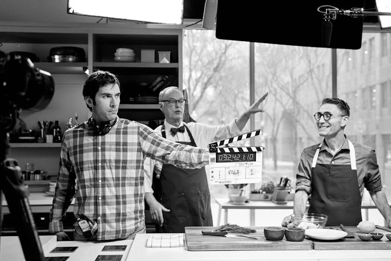 Boston Makeup and Hair Artist - Michael with the slate, Chris and J.M. at Milk Street TV