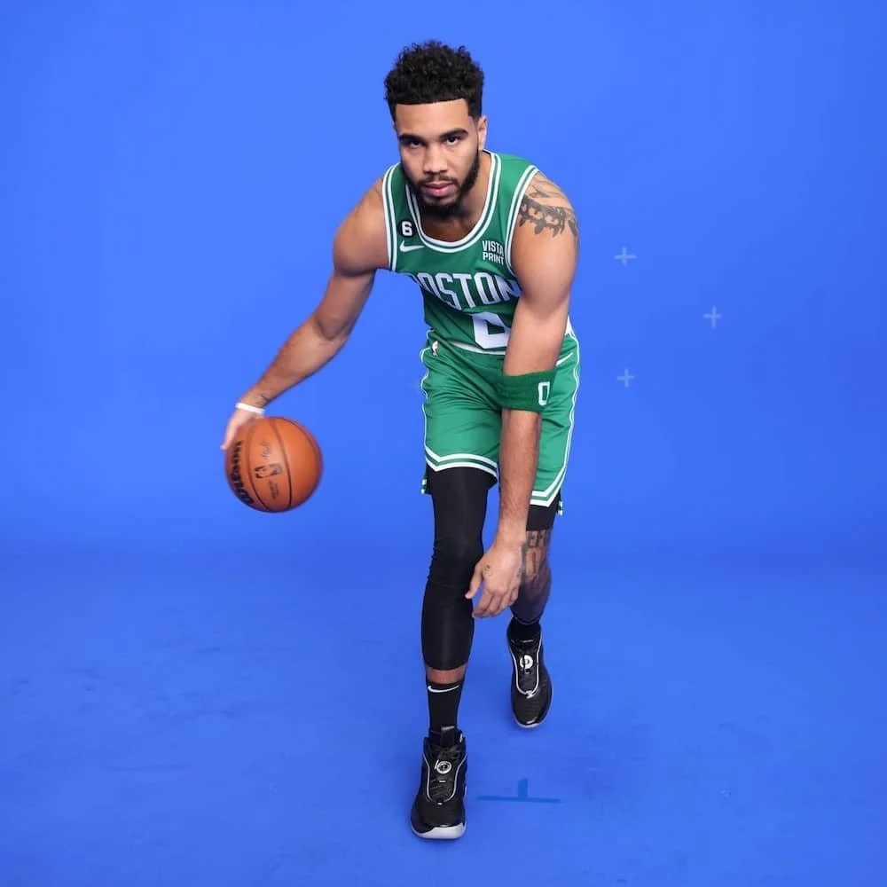 NBA Basketball Player wearing Amber's Makeup for Media Shots