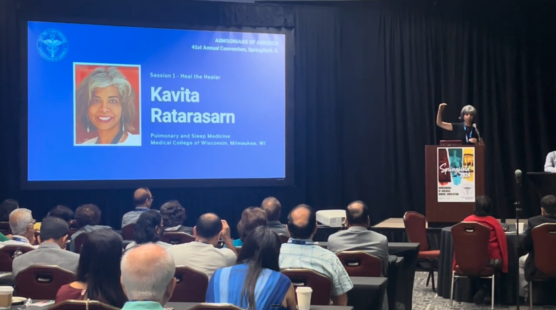 Dr Ratarasarn presenting at medical conference