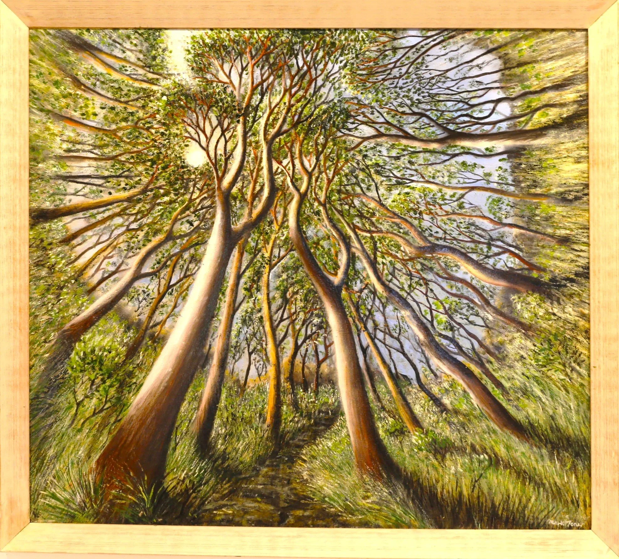 Up The Track       
oil on hardboard  100 x 100 cm