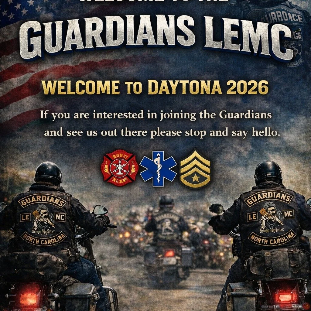 Welcome to Daytona 2026!
If you are interested in joining the Guardians and see us out there, please stop and say hello.
#GuardiansLEMC #Daytona2026 #LEMC #BrothersInService #RideWithPurpose