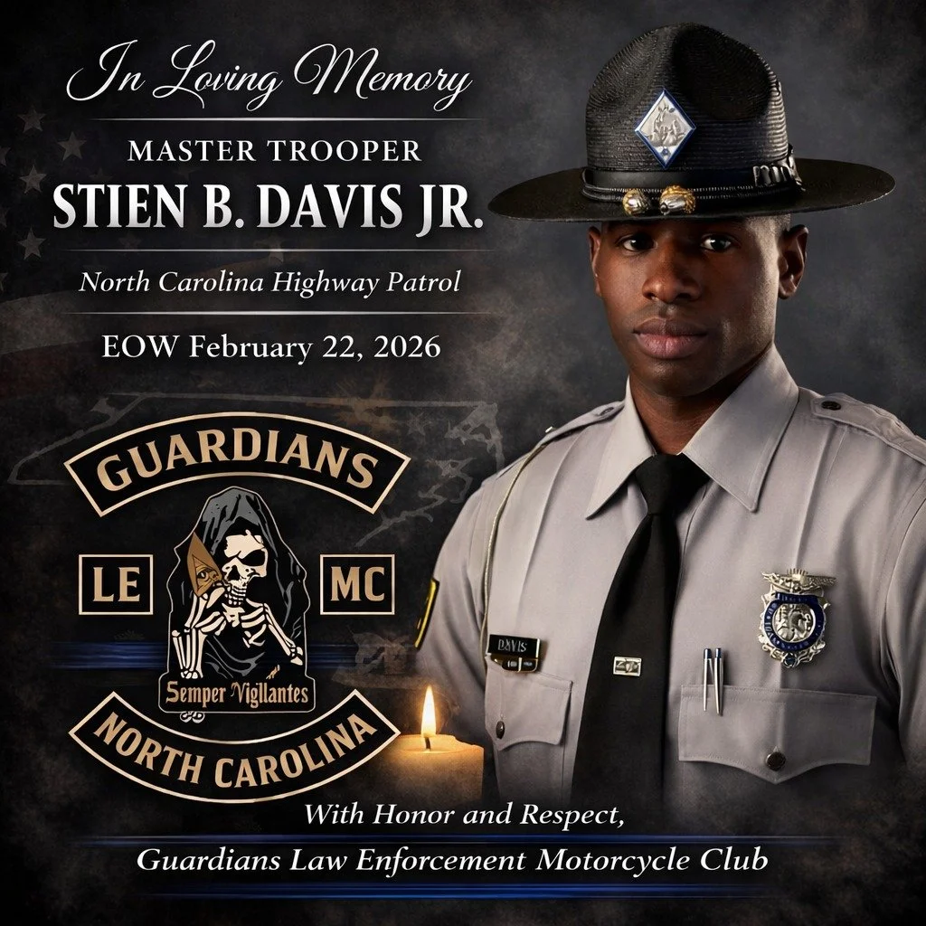 In Loving Memory of Master Trooper Stien B. Davis Jr.

It is with heavy hearts that we mourn the passing of Master Trooper Stien B. Davis Jr. of the North Carolina Highway Patrol.

Master Trooper Davis served the citizens of North Carolina with honor