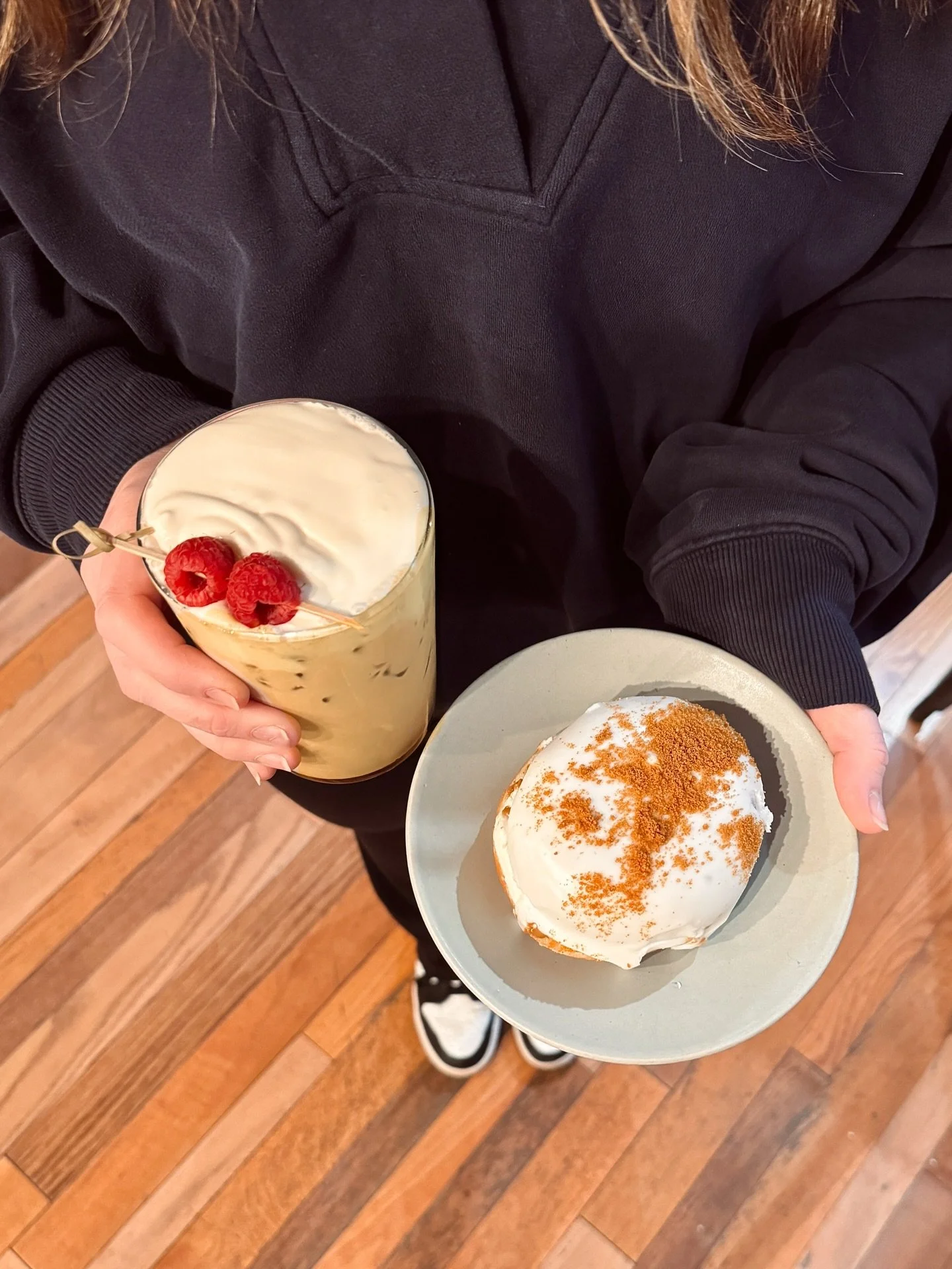 😍 Cookie Butter gourmet donuts from @josephines.bakeshop are here 😋 and they won&rsquo;t last long!

&amp; of course our new best selling drink - Raspberry Danish Latte with a cream cheese cream topping 🫰

AND you can add or substitute the cream c