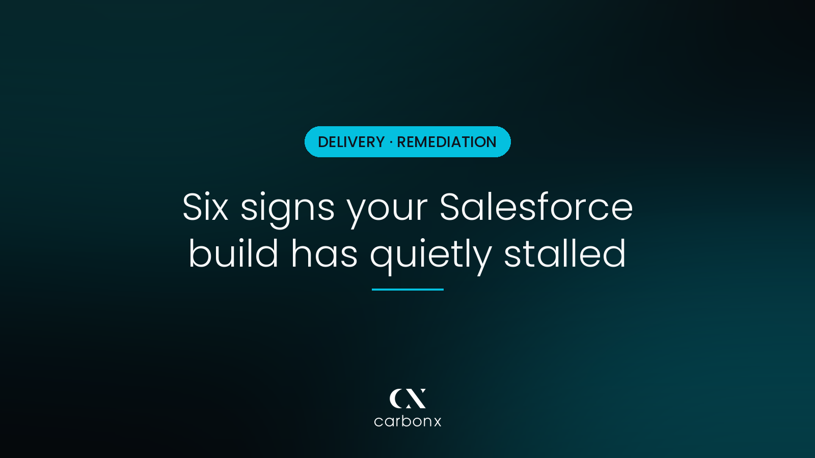 Six signs your Salesforce build has quietly stalled (and what a clean remediation looks like)