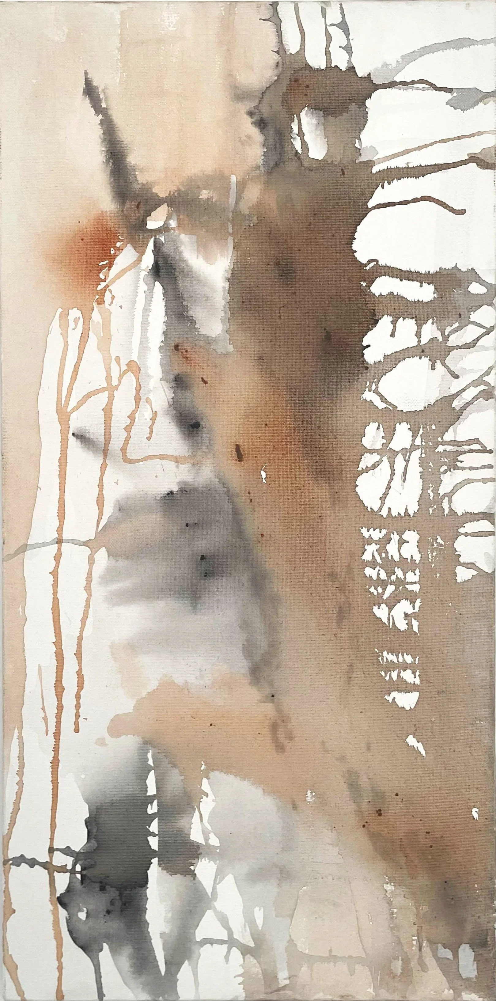 acrylic paint, water on canvas. 13x24in.