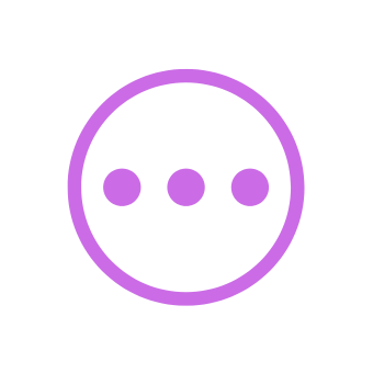 Purple icon of a circle with three dots inside.