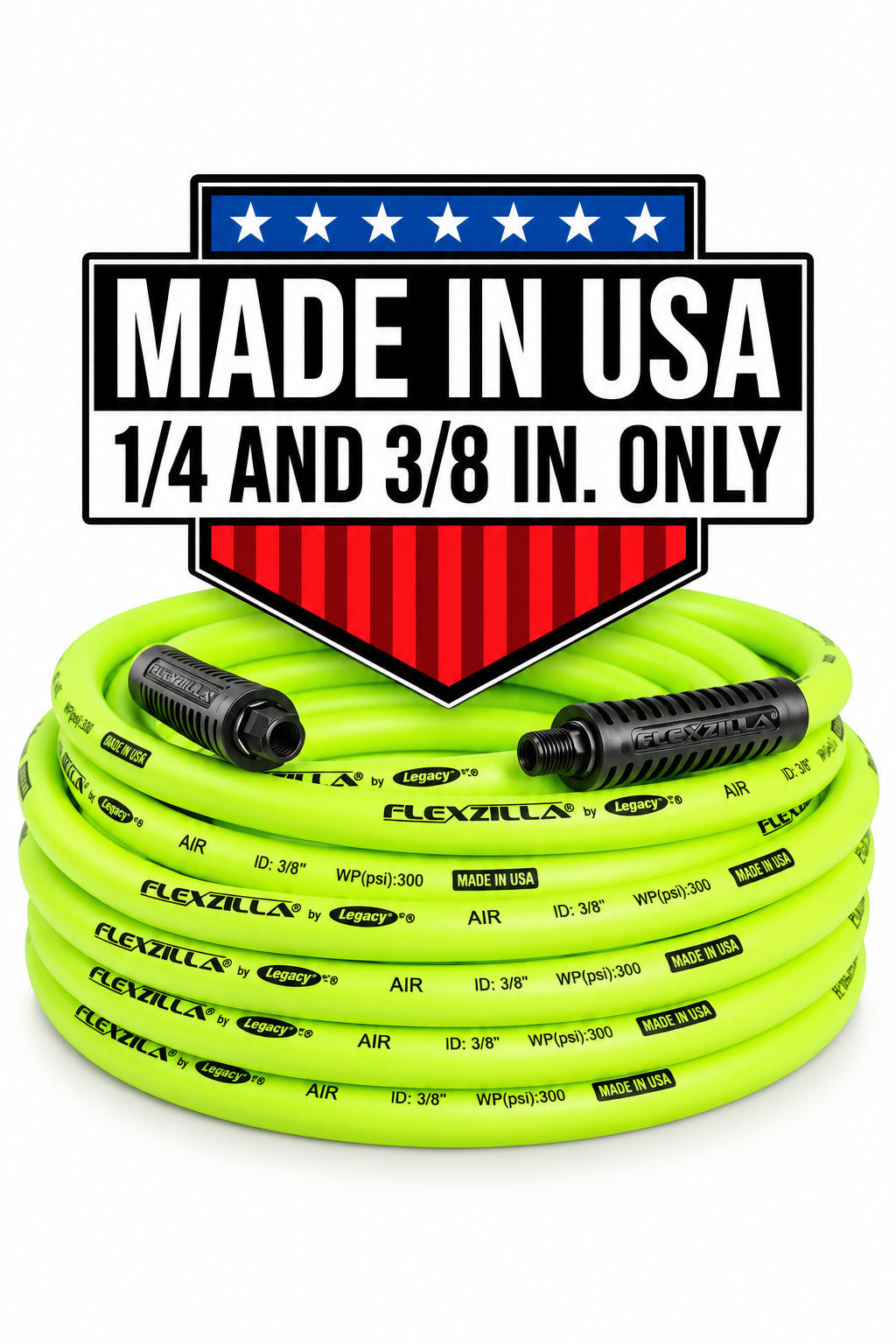 Flexzilla® Hfz1250Yw4 Air Hose, 1/2 In Nominal, 50 Ft L, 300 Psi