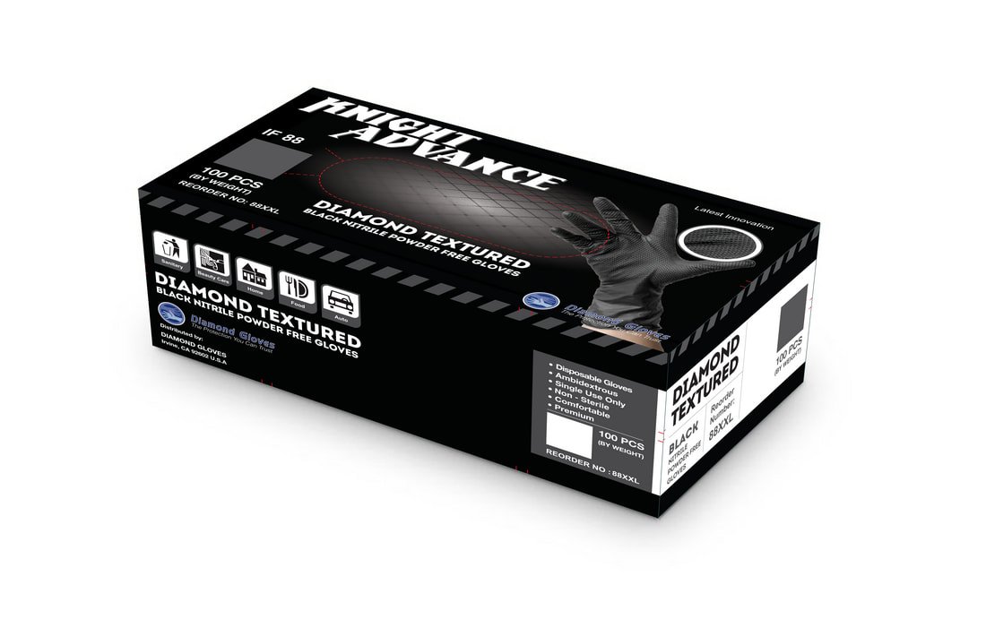 IF88 Industrial Powder Free Black Nitrile Glove