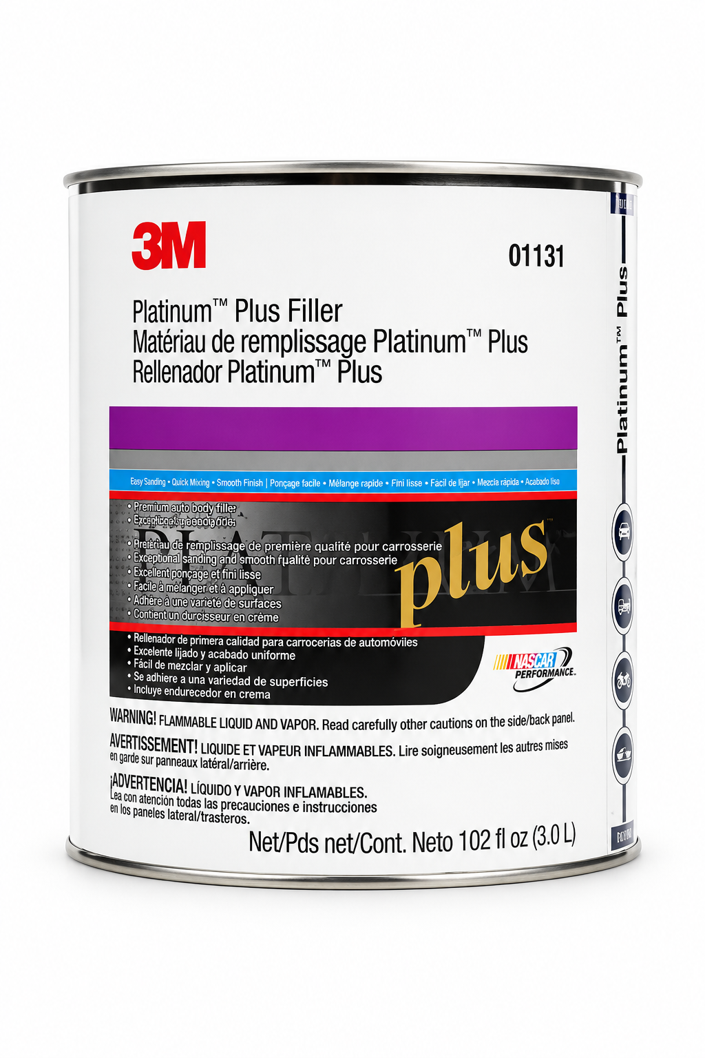 3M™ Platinum™ Plus 01131 Premium Body Filler, 1 gal Can, Gold, Paste