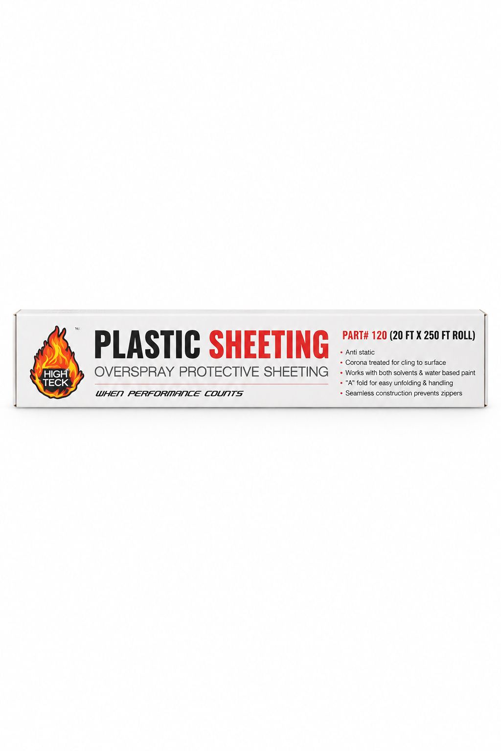 High Teck 120 Plastic Masking Sheeting, 20 ft x 250 ft