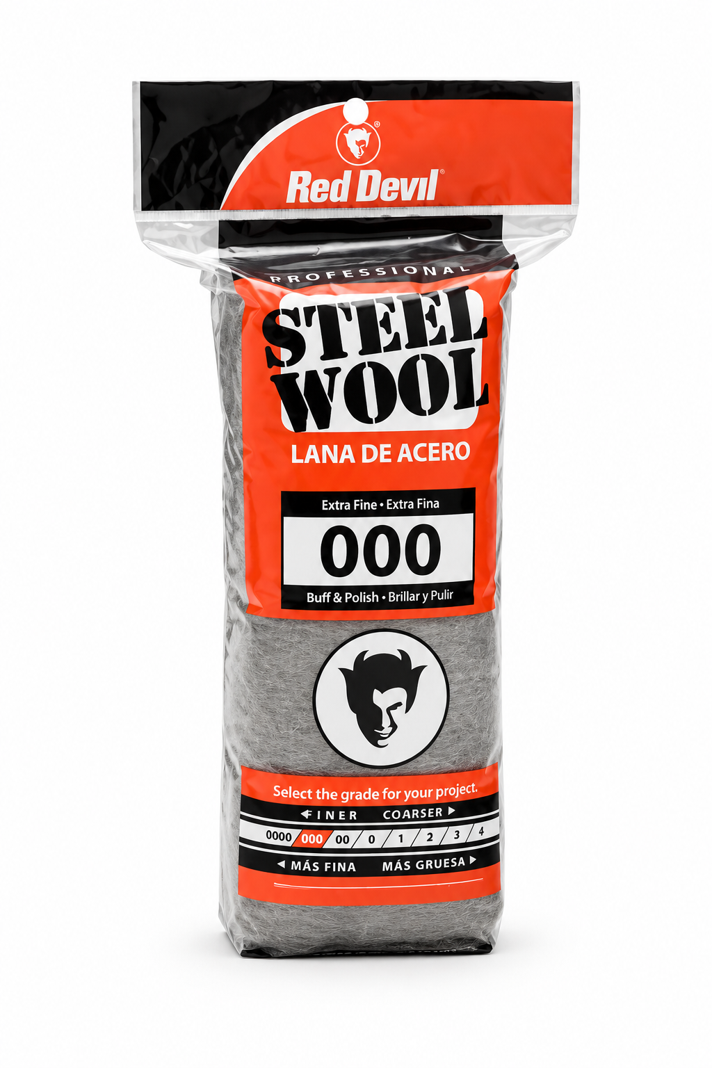 Red Devil® 0311 Buff and Polish Abrasive Wool, #000, Extra Fine Grade, Steel