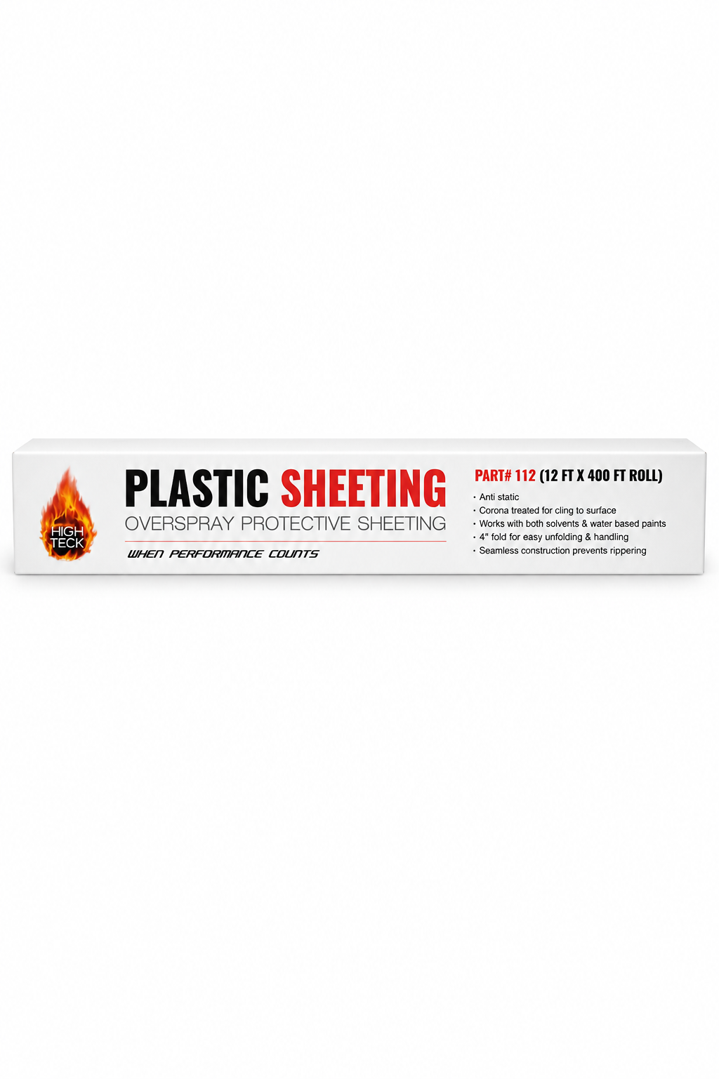 High Teck 112 Plastic Masking Sheeting, 12 ft x 400 ft