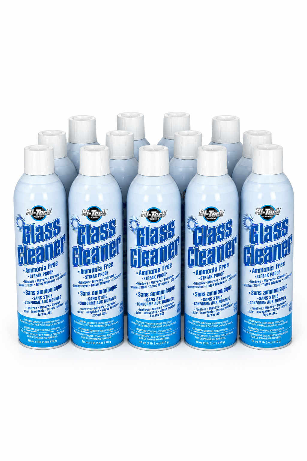 Hi-Tech Glass Cleaner Aerosol 18oz (Case of 12)
