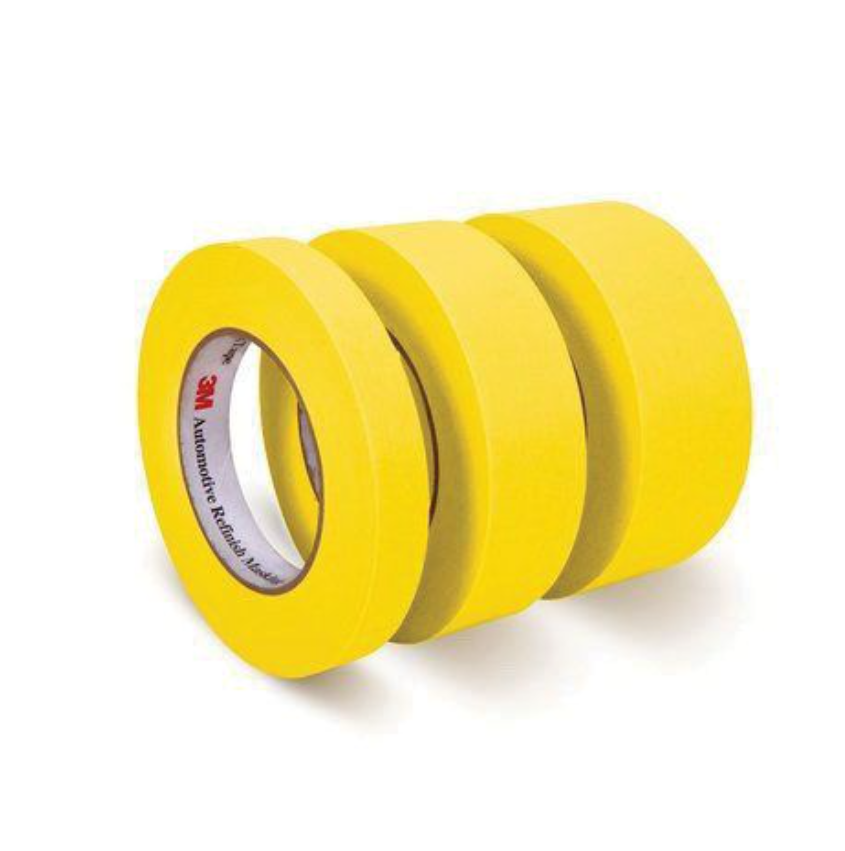 3M™ 06652 388N Automotive Refinishing Masking Tape, 55 m x 18 mm, 6.3 mil THK, Yellow, 388N