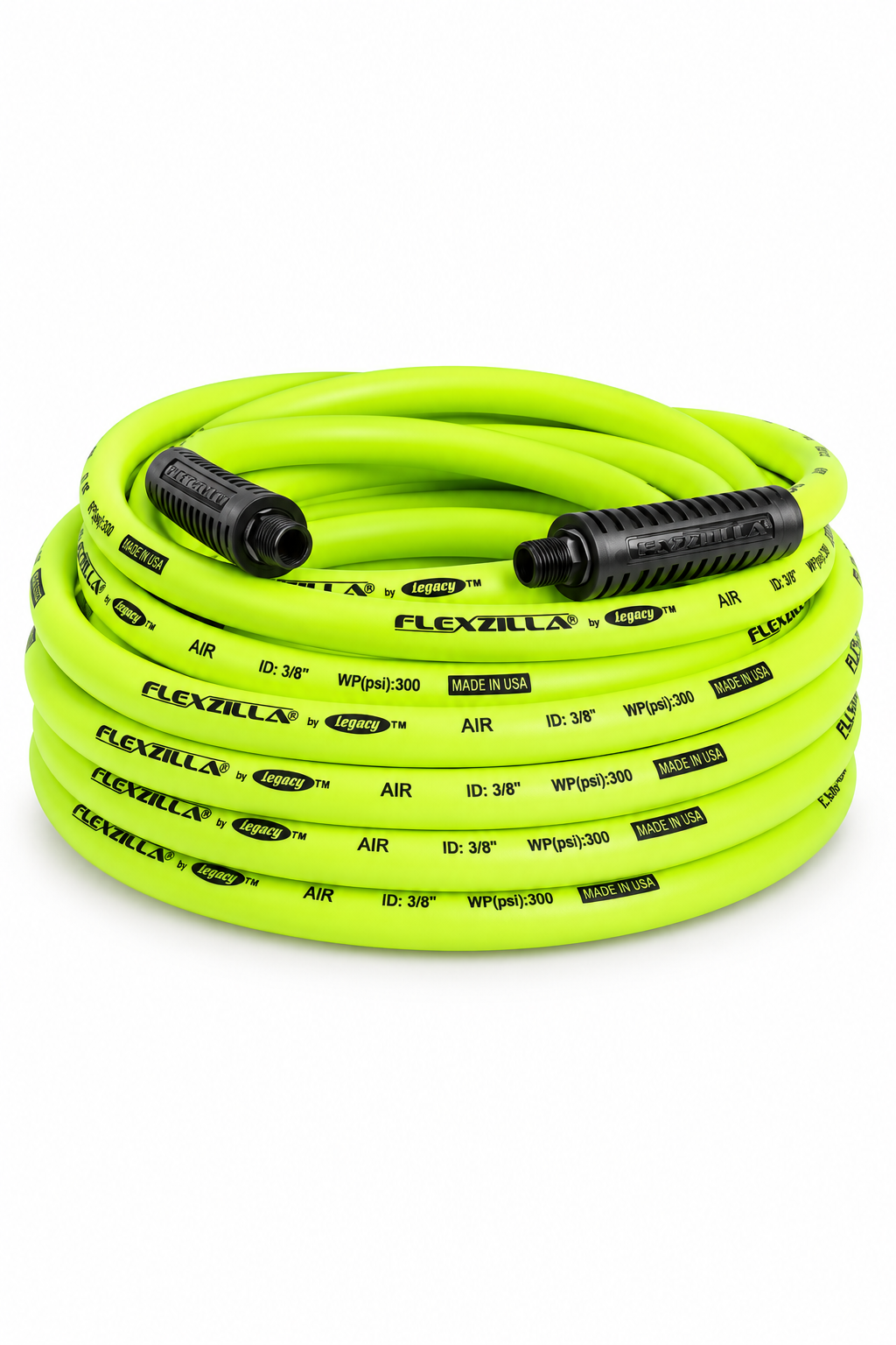 Flexzilla® ZillaGreen&trade HFZWP550 Pro Water Hose, 0.63 in ID x 3/4 in OD x 50 ft L, Polymer, Green/Black