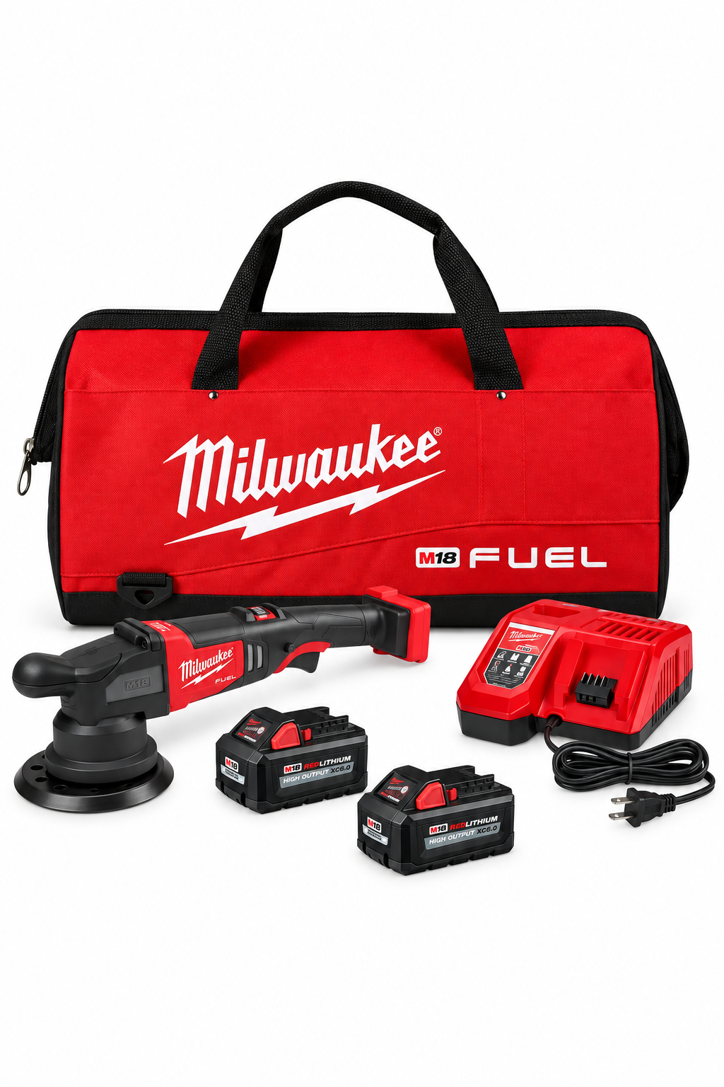 M18 FUEL18V Lithium-Ion Brushless Cordless 21 mm DA Polisher Kit with (2) M18 Batteries, Charger and Bag