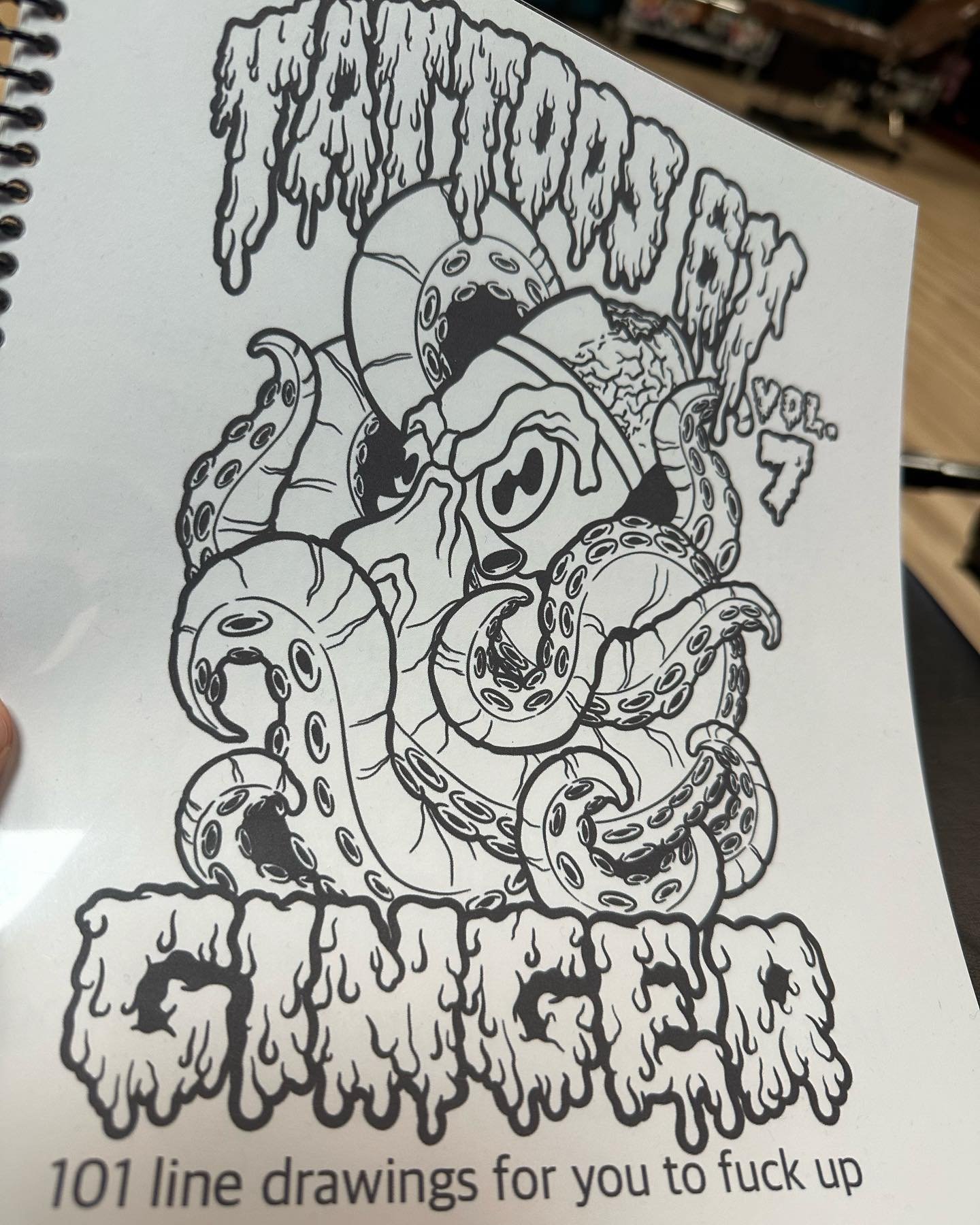 Volume seven is here. 101 line drawings to pay your bills. Shoot me a message if you want a copy. They will ship with a free 8x10 print. $80 ships it. They&rsquo;ll be going out early November. #tattoo #tattooflash #sketchbook #buymyart #workingartis