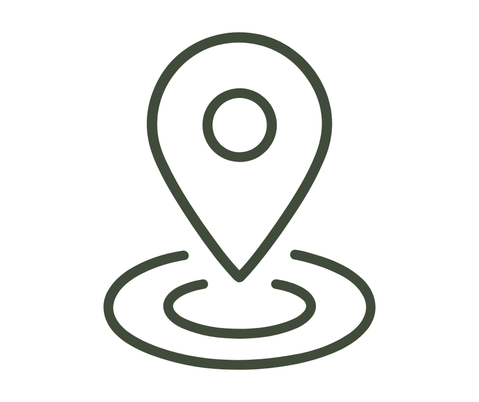 Icon of a map pin above a circular location marker.