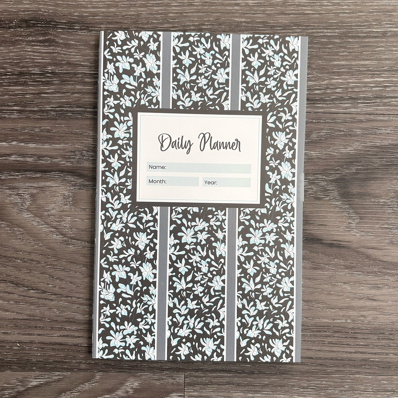 Moody Blooms Undated Daily Planner - Blue Lilac Panel