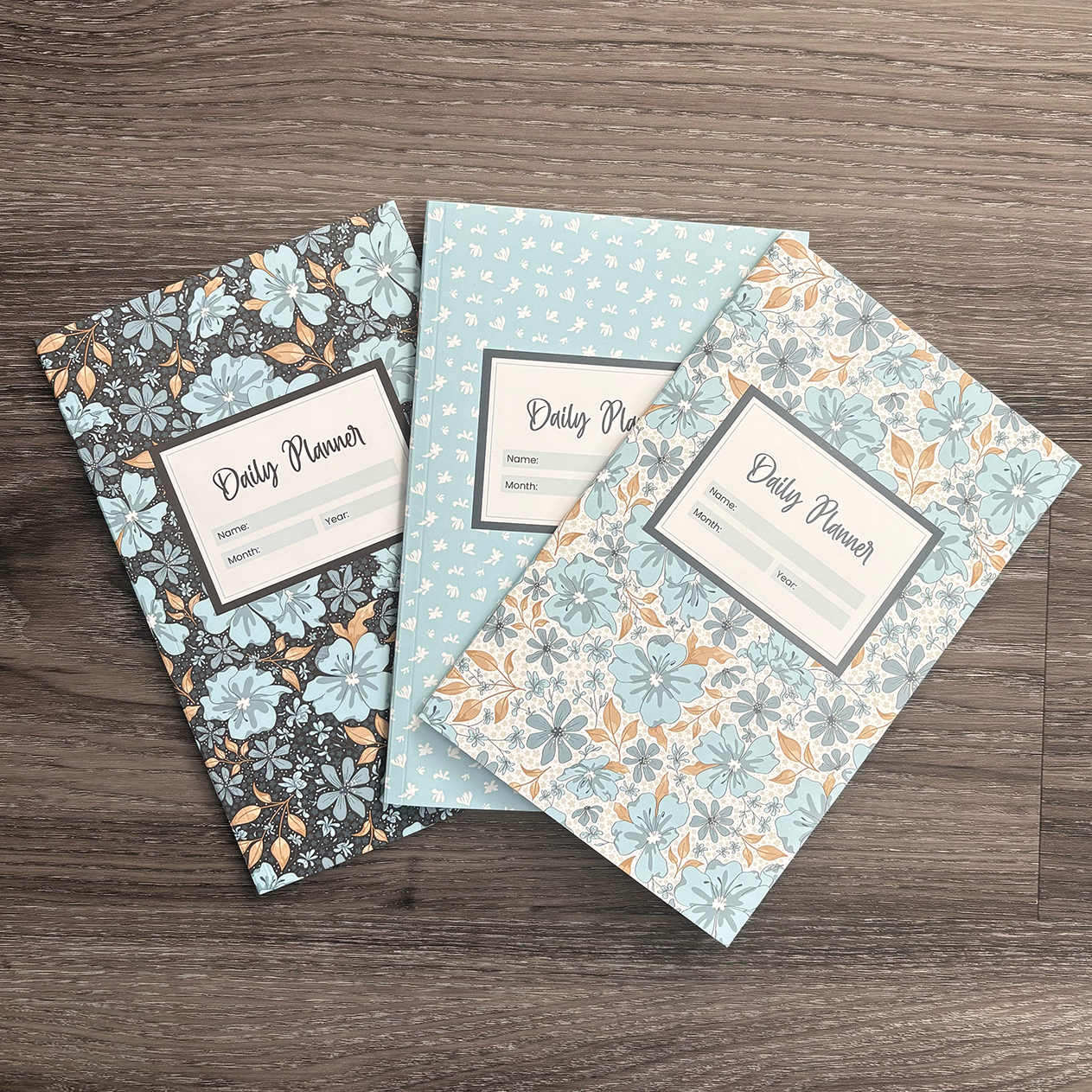 Moody Blooms - 3 Month Daily Planner Set - Blue