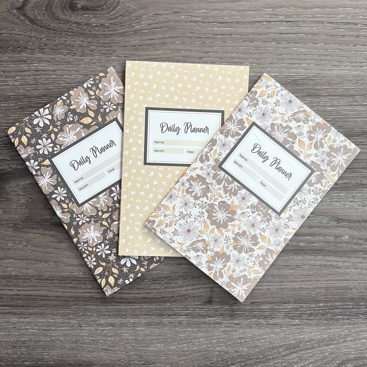 Moody Blooms - 3 Month Daily Planner Set - Chocolate