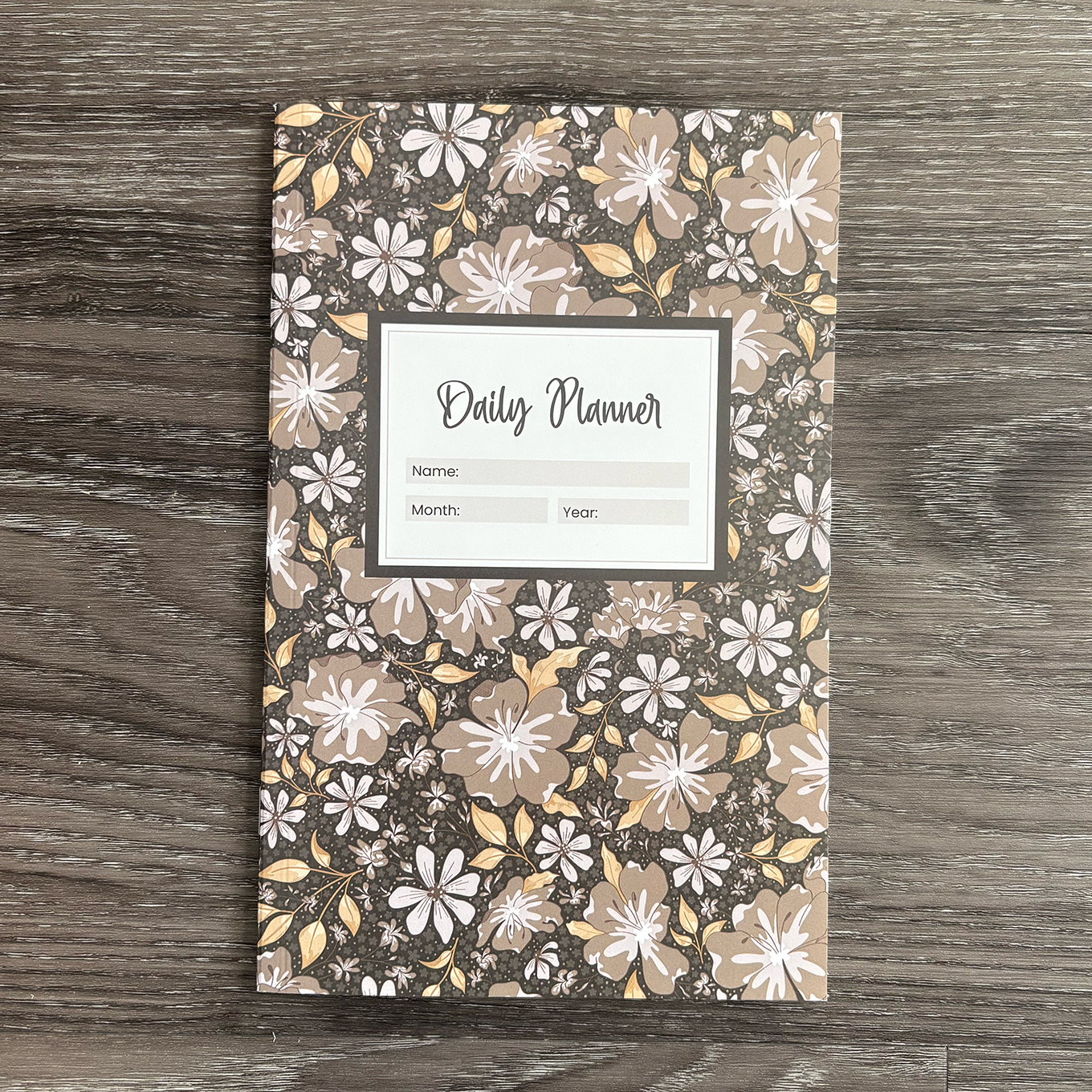 Moody Blooms Undated Daily Planner - Floral Trails in Dark Chocolate