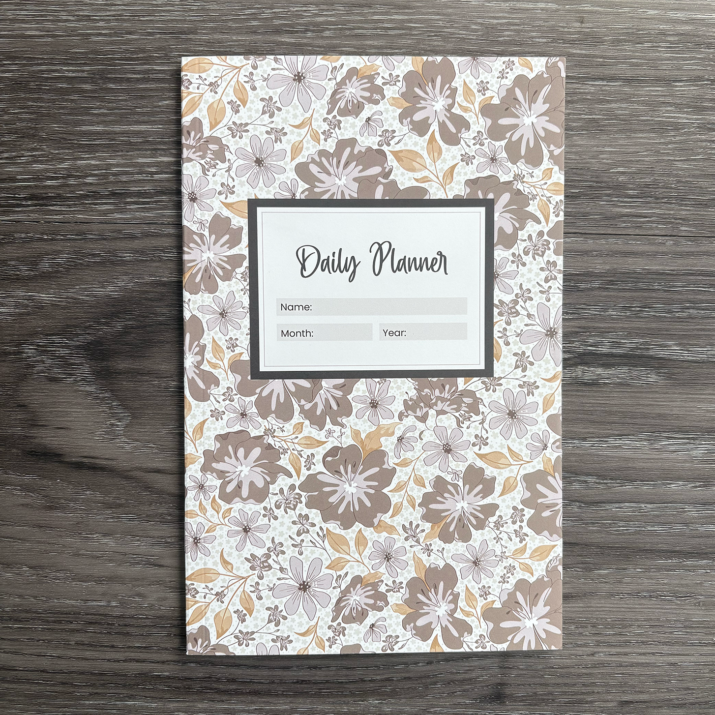 Moody Blooms Undated Daily Planner - Floral Trails in Light Chocolate