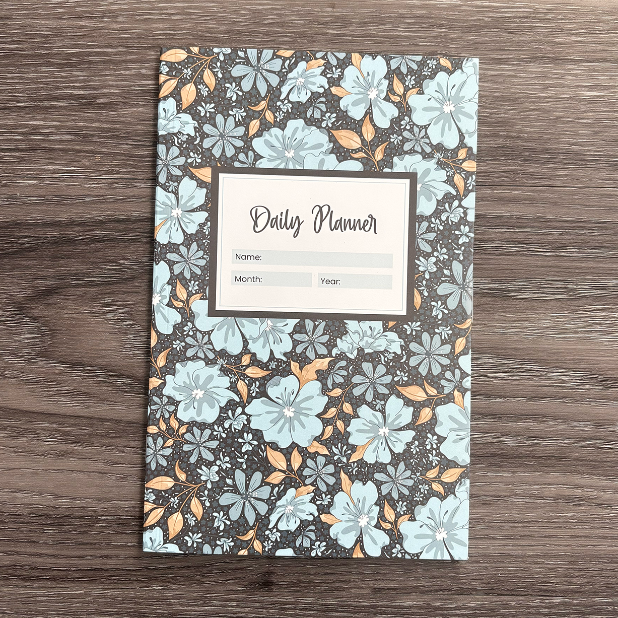Moody Blooms Undated Daily Planner - Floral Trails in Dark Blue