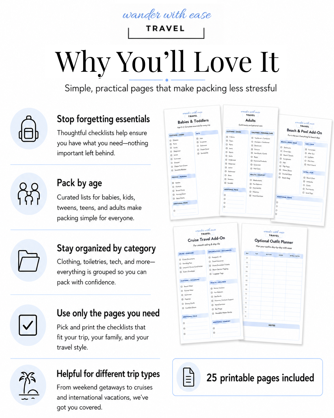 Benefits of the Ultimate Family Packing List Bundle for organized family travel