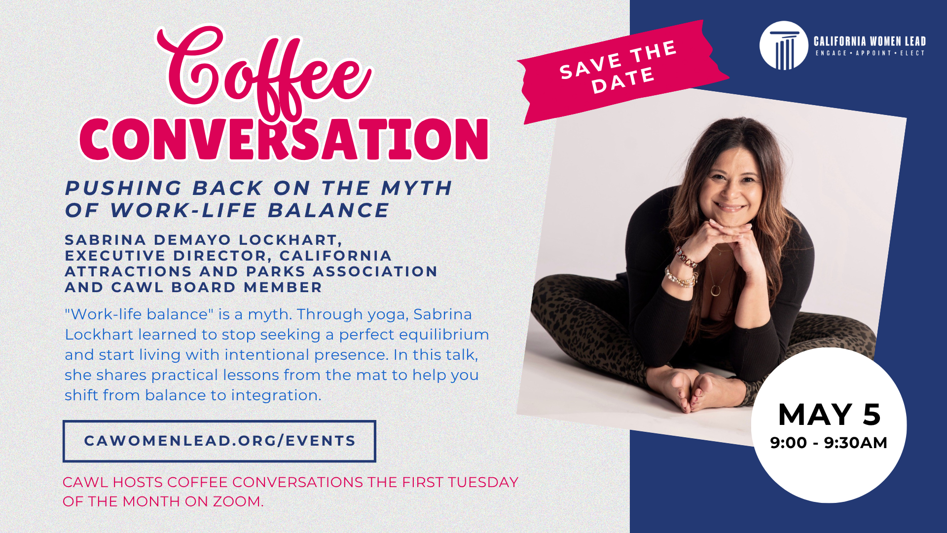  CAWL Coffee Conversations with Board member Sabrina Demayo Lockhart
