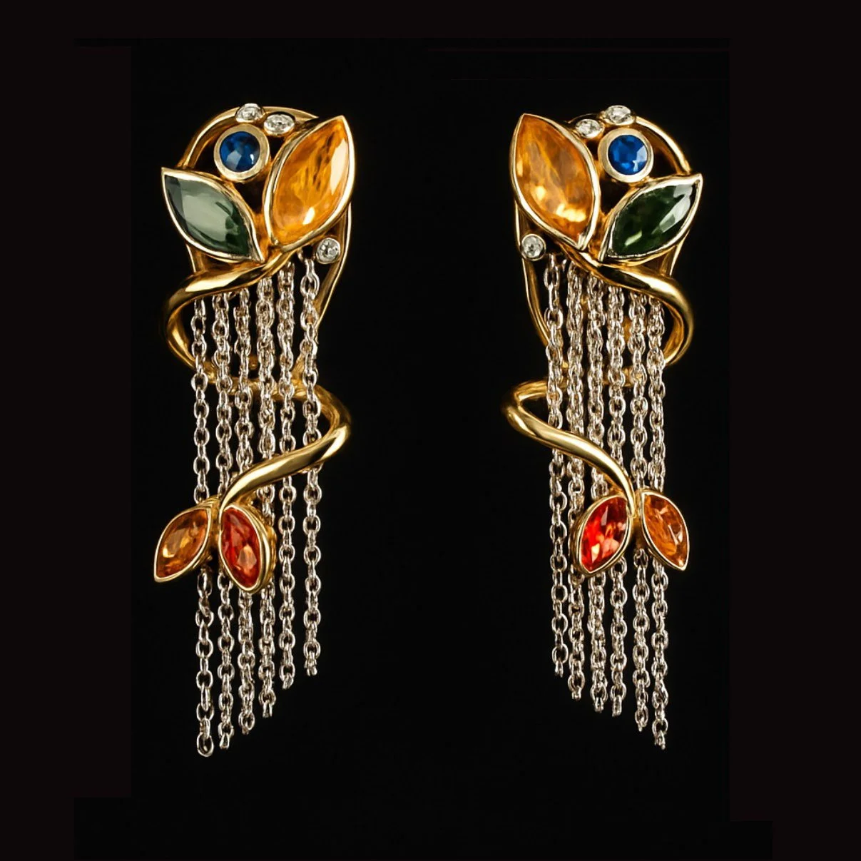 RIVER THROUGH THE MOUNTAINS EARRINGS $9,500.00