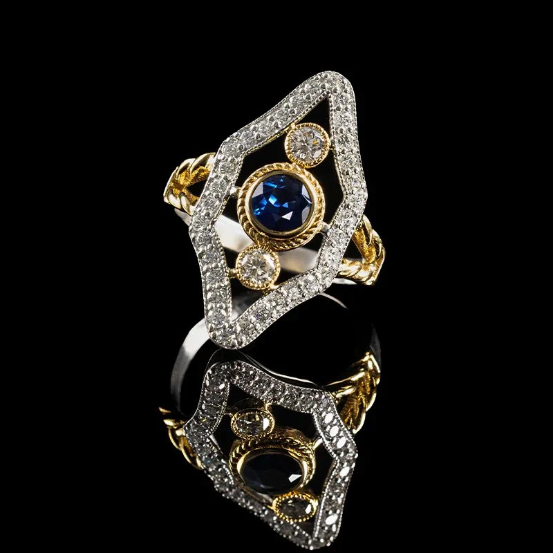 CUSTOM PINK TOURMALINE + DIAMOND 18K GOLD RING